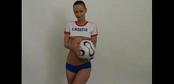  Fit Croatian football babe teasing in uniform